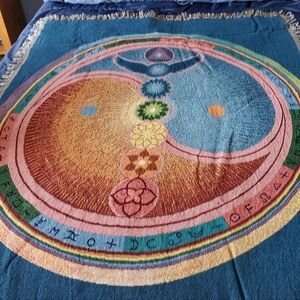 Ying Yang / Chakra design Cotton Throw Blanket